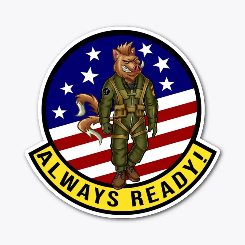 F-24 HogCat Always Ready sticker